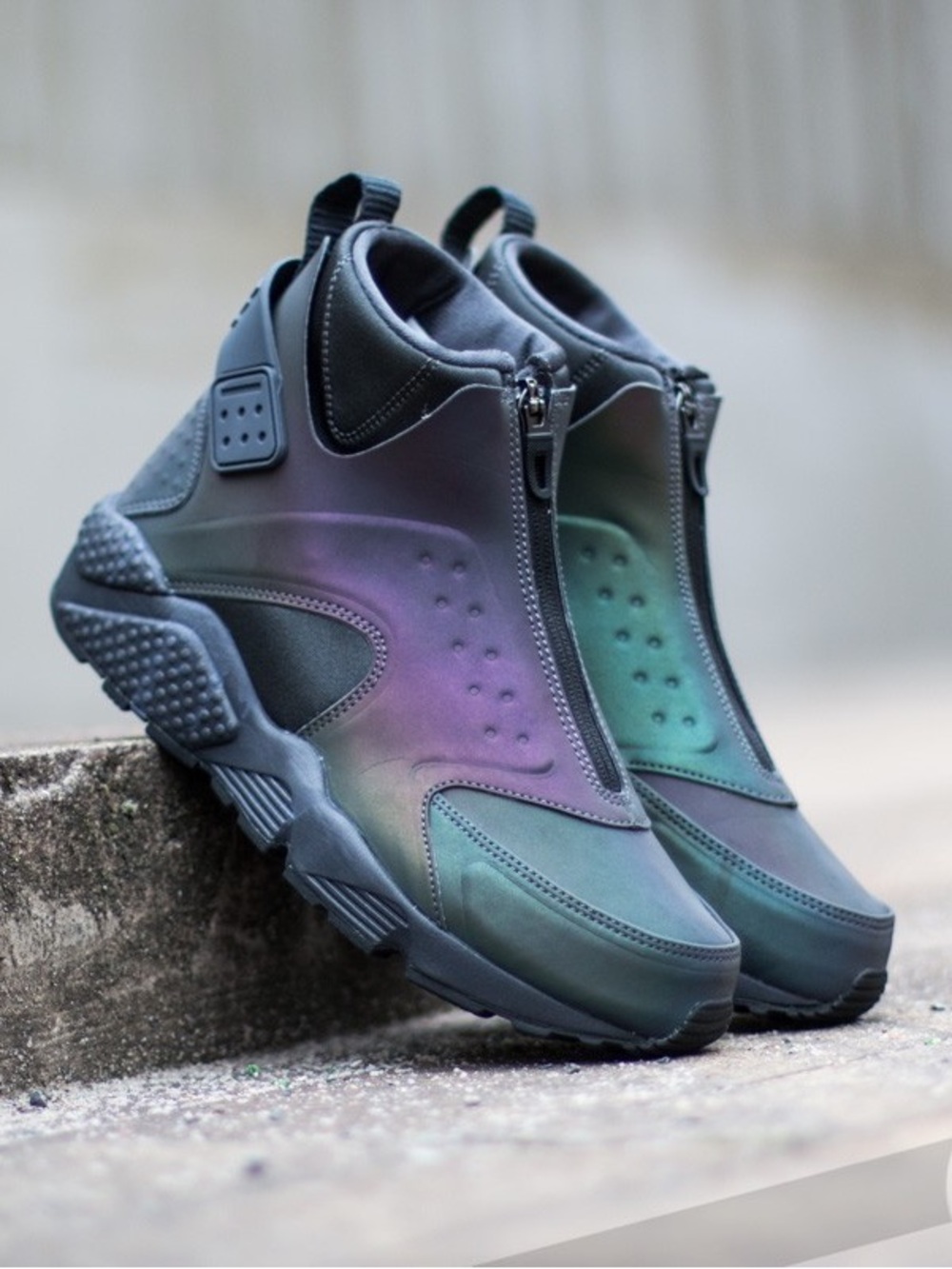 Nike Air Huarache Run Mid PRM Iridescent Anthracite 807314-001 Size 9.5